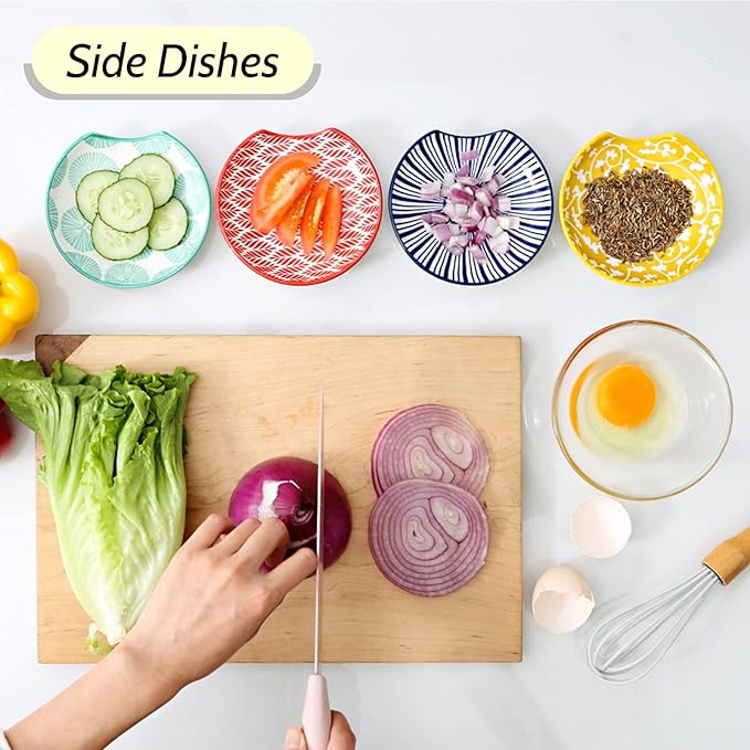 KitchenTour Ceramic Spoon Rest, 4.7 inch Coffee Spoon Holder for Kitchen Counter, Spoon Rest for Stove Top, Cooking Utensil Rest Holder for Ladle, Spatula, Set of 4