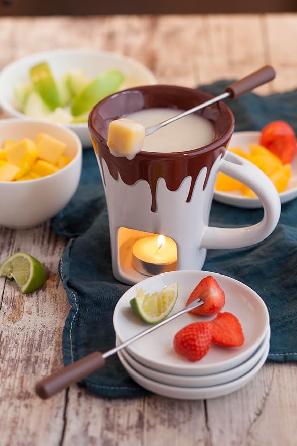 Swissmar F12064 4-Piece Nostalgia Chocolate Fondue Mug Set