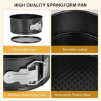 4pcs 6 inch springform pan，spring form pan for cheesecake with a detachable bottom，cake molds suitable for baking kitchens（black）