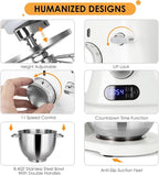 ZACME 8.4QT Commercial Stand Mixer 800W with NSF Certified and Aluminum Die Casting, Mixers Kitchen Electric Stand Mixer with Stainless Steel 8L Bowl, Dough Hook, Whisk and Beater, Porcelain