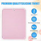 Silicone Trivet Mat Extra Large Heat Resistant Non-Slip Pot Holder Multi Purpose Kitchen Hot Pad for Hot Dish Mat Utensil Drying Rack 14.2"×11 "