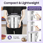 DYNAMI 304 Stainless Steel Containers With Lid,202oz Airtight Flour Container for Kitchen,5-10lbs Metal Airtight Canisters Milk Jug Coffee Bean Cookies Canisters w/Locking Clamp (6L/1.6Gal)