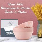 Wheat Straw Bowl Sets,6 PCS Unbreakable Cereal Bowl 36 OZ,Microwave and Dishwasher Safe Bowls,Kitchen Bowls BPA Free for Serving Soup,Oatmeal and Salad （Sakura）