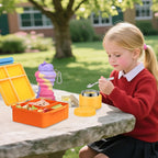 Bento Lunch Box for Kids with 9oz Soup Thermo, Leakproof Lunch Food Containers with 4 Compartment, Kids Thermo Hot Food Jar for School Travel