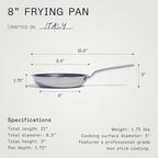 Made In Cookware - ProCoat 8" Non Stick Frying Pan (Graphite) - 5 Ply Stainless Clad Nonstick - Professional Cookware - Crafted in Italy - Induction Compatible