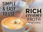 Zulay Powerful Milk Frother for Coffee with Powerful Motor - Handheld Frother Electric Whisk, Milk Foamer, Mini Mixer & Coffee Blender Frother for Frappe, Latte, Matcha, No Stand - Maple