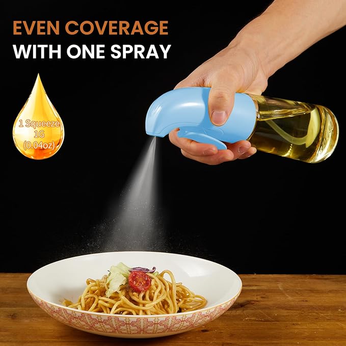 Oil Sprayer for Cooking, Olive Oil Sprayer Mister, Olive Oil Spray Bottle for Cooking, Salads, BBQs and More (Blue)