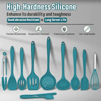 Silicone Kitchen Utensils Set, E-far 23 Pcs Blue Cooking Utensils Tools with Holder for Nonstick Cookware, Include Spatula/Spoon/Ladle/Tongs/Turner, Heat Resistant & Nontoxic, Dishwasher Safe