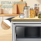 GCQ 17.8" × 10.8" Bamboo Cutting Board for Breville 860BSS 845BSS BOV800XL Smart Oven, Convection Toaster Oven Accessories With Heat-Resistant Non-Skid Silicone Feet,100% Natural Organic Bamboo