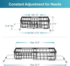 iSPECLE Over Sink Dish Drying Rack - Expandable Capacity Dish Rack for Kitchen Counter, Fits Any Sink Type, 12"~16.9" L x 11.8" W, Black