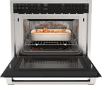 KoolMore KM-CWO24-AFSS Reserve Built-in Microwave Convection Oven with Air Fry, 3-in-1 Combo, Sensor Cook, Soft-Close Door, Stainless Steel, Premium 24 in. /1.6 cu. ft, Black