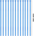 100 Pieces Disposable Plastic Round Top Clear Swizzle Sticks, Crystal Cake Stick, Cocktail Coffee Drink Stirrers 7.24 Inch (Blue)