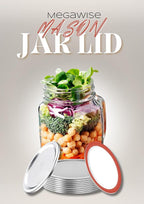 MegaWise Reusable Wide Mouth Canning Lids for Ball, Kerr Jars - Split-Type Metal Mason Jar Lids for Canning - Food Grade Material, 100% Fit & Airtight for Regular Mouth Jars, Silver/85 MM-10 Count