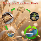 wheat straw bowls with lids set of 4, 40oz cereal bowls with covers,unbreakable salad container for lunch, dishwasher safe bowl sets for kitchen. Blue