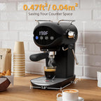Espresso Machine with Steam Milk Frother Semi Automatic 20 Bar Compact Black with Touch Screen for home Cafetera Espresso, Latte, Cappuccino, Americano, Macchiato