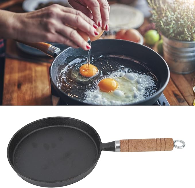 Cast Iron Skillet, 20cm Non Stick Frying Pan, Cast Iron Cookware for Restaurant Hotel Household Kitchen Use Dishwasher Safe, Oven Safe (20cm/7.87in)