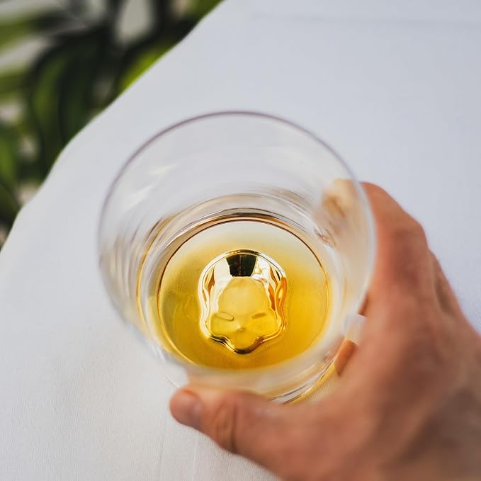 NUDE Whiskey Glasses Set of 2 – Memento Mori 10.25 oz Lead-Free Crystal Rocks Glasses for Whisky, Scotch & Bourbon – Skull Motif Base, Handmade, Hand Wash Recommended Luxury Gift Set