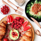 Matte Rose Gold Silverware Set, 20-Piece Stainless Steel Flatware Set, Kitchen Utensil Set Service for 4, Satin Finish Tableware Cutlery Set for Home and Restaurant, Dishwasher Safe