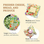 Bee's Wrap Beeswax Wraps for Food - Garden Party 3 Pack (S, M, L) Made in USA Reusable & Organic Food Wraps, Sandwich Wrap & Bowl Covers - Eco-Friendly Alternative to Aluminum Foil & Plastic Wrap