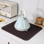 Silicone Dish Drying Mat for Multiple Usage,Easy clean,Eco-friendly,Heat-resistant Silicone Mat for Kitchen Counter or Sink,Refrigerator or Drawer Liner Coffee 2XL 24 inches x 18 inches