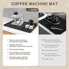 Silicone Coffee Mat with 6 Coasters,24"x16" Counter Bar Mat Fits Under Coffee Maker/Pot & Espresso Machine, Bar Aceessories,Detachable Drying Pad for Tamper,Sugar Packets,Cups & Countertop Protection