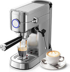 20 Bar Espresso Machine, Compact Espresso Coffee Maker with Milk Frother for Latte/Cappuccino, Auto Clean/34oz Removable Tank/Auto Shut-Off, Espresso Maker for Home/Office, Stainless Steel