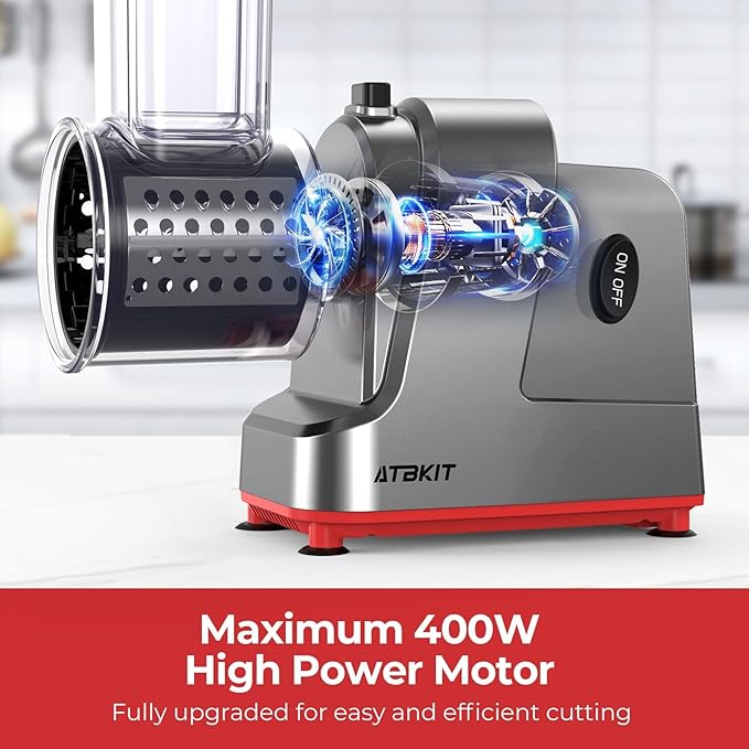 Electric Cheese Grater, Salad Maker With 5 Different Shapes of Blades, 250W Electric Slicer Shredder, Electric Salad Machine for Cheeses, Fruits and Vegetables