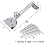 DELFINA Grill Scraper W/ 5 Blades, Heavy Duty Rust Flat Top Grill Accessories with Blade Replacements, Commercial Griddle Scraper Barbecue Grill Cleaning Tool for Restaurants, Bars, Diners