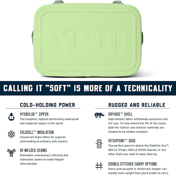 YETI Hopper Flip 18 Portable Cooler, Key Lime