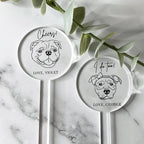 Personalized Dog Drink Stirrers, Custom Wedding Pet Illustration Acrylic Sticks for Wedding Cocktails, Unique Party Favors & Reception Decor Style 3