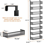 8-Tier Over The Door Pantry Organizer with Mesh Baskets, Adjustable & Stable Hanging Spice Rack for Kitchen, Bathroom, Bedroom, and Baby Essentials Storage (16" W 8-Tiers, Black)