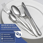 40 Piece Silverware Set Service for 8, EIUBUIE Premium Stainless Steel Cutlery Set, Mirror Polished Flatware Sets with Pattern Handle, Modern Kitchen Eating Utensils Sets Include Spoons Forks Knives
