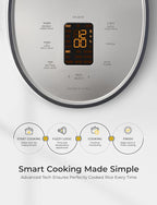 CUCKOO Rice Cooker 6 Cup Uncooked / 12 Cup Cooked, Modern Fuzzy Logic Rice Cooker Small with Delay Timer & Keep Warm Setting, Versatile Food Steamer for Cooking, Non-Stick Inner Pot, Gray (CR-0675FG)