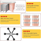 120pack 5oz Mini Cake Pans with Lids,LNYZQUS Foil Cupcake Cups Small Brownie Baking Tins,Square Disposable Ramekins Mini Cheesecake Containers Muffin Holders-Champagne