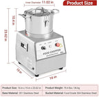 GarveeHome 1400W Commercial Food Processor, 16 Quart Electric Vegetable Chopper Meat Grinder, Multi-Functional Food Processor with Stainless Steel Body & Blade, Gloves, Brush, 110V