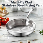 Cooks Standard Frying Pan Stainless Steel, 10-Inch Multi-Ply Clad wok Stir Fry Pan Kitchen Skillet, Silver