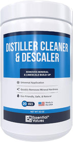 Essential Values Citric Acid Powder Cleaning for Water Distillers - Bulk 2 LBS Universal Descaler for Distilling Machines, Kettles & More - Remove Limescale & Mineral Buildup Fast