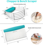 ALLTOP Pastry Blender & Bench Scraper - Premium Kitchen Baking Essential Gadget Set for Cake and Bread Making - Stainless Steel Dough Scraper&Butter Cutter for Homemade Delights - Turquoise