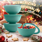 Homienly Bowls with Lids, Wheat Straw Bowl Set of 4-40 OZ Cereal Bowls and Silicone Edge Lids,Unbreakable Food Containers for Meal Prep, Salad, Lunch, Kitchen, Camping, Picnic, RV (4 Sets,Green)