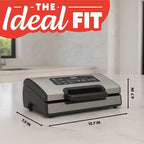 Premium Vacuum Sealer Machine for Food Storage – Dual Pressure Modes, Wet/Dry Sealing, Built-in Cutter & Bag Storage, Canister & Marinate Functions, Pulse Vacuum Control – Stainless Steel