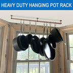 ROTHLEY 39.4 Inch Stainless Steel Wall Mounted Hanging Pot and Pan Rack with Adjustable S Hooks, Antique Copper