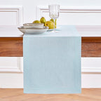 Solino Home Linen Table Runner 120 Inches Long - 100% Pure Linen Ice Water Dining Table Runner 14 x 120 Inch for Summer - Fete