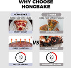 HONGBAKE 2 Pack Pizza Pan with Holes 12 Inch, Nonstick Pizza Tray for Oven with Widen Handles, Hot Air Pizza Crisper Tin, Round Baking Sheet for Frozen & Homemade Pizza, Grey