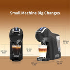 KOTLIE Espresso 5in1 Single Serve Coffee Maker, 19Bar Cappuccino&Latte Maker, Cold&Hot Brewing Coffee Machine for K*cup/NES*presso Original/D*olce G*usto/Ground Coffee/44mm ESE(Black)