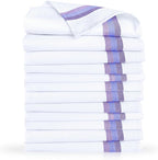 Premium Kitchen Towel (28”x20”, 12 Pack) 100% Cotton Dish Towels Cloths Large Hand Towels Tea Towels for Kitchen with Hanging Loop, Reusable Cleaning Cloths, Fast Dry Lint Free Linen | Blue Shades