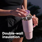 Hydro Flask 32 Oz Travel Tumbler with Handle, Lid and Straw - Insulated Stainless Steel in Black