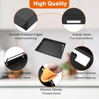 Full-Size Griddle Insert for Char-Griller 5050 3001 5650 3008 3030 3725, Flat Top Griddle with Handles for Chargriller Charcoal Grills, Cooking Griddles for Chargriller with 2 Pcs Fire Grate Hangers