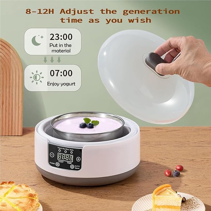 Yogurt Maker Machine, Probiotic Yogurt Maker With Temperature Control, 1.2L Automatic Digital Yogurt Maker With Lcd Display (With 5 Cups)