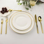 DEACORY Silverware Set Flatware Set Mirror Gold Cutlery Set Heavy Hexagon Handle Stainless Steel 20 Pieces Dishwasher Safe Service for 4