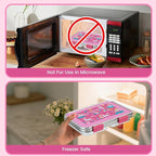 MaMix Bento Lunch Box Stainless Steel,3 Compartments Leak-Proof Bento Box for Sandwich, Lunch Containers Freezer Safe (pink)